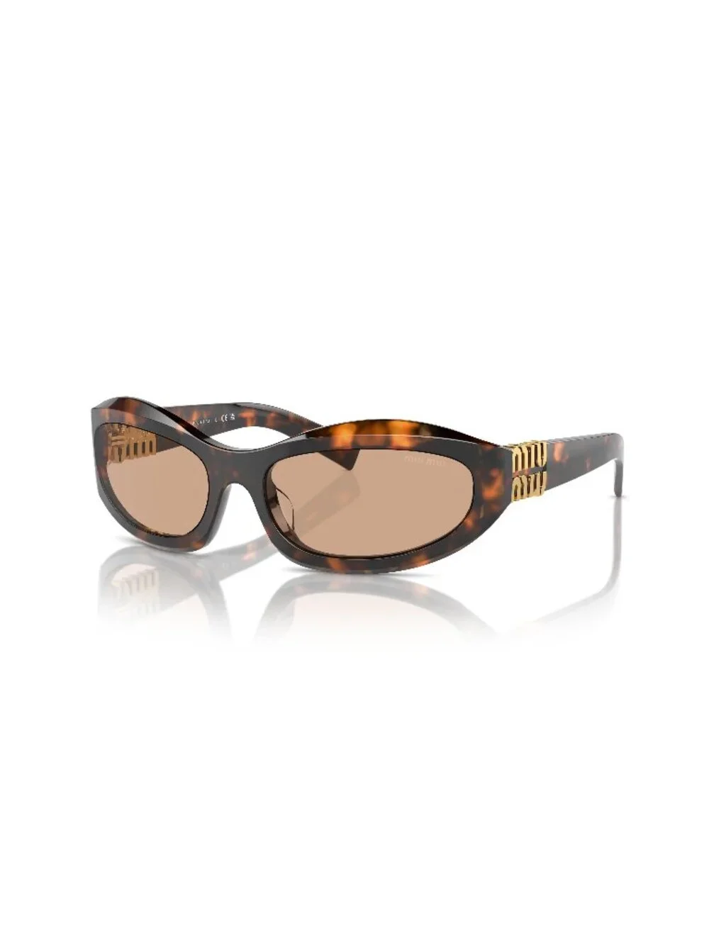 New Miu Miu Women's Sunglasses Havana Aviator Brown Lens Acetate Frame MU 14ZS
